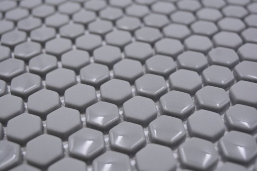 Glass mosaic hexagonal hexagon tiles gray glossy matt mosaic tile wall tile backsplash kitchen bathroom