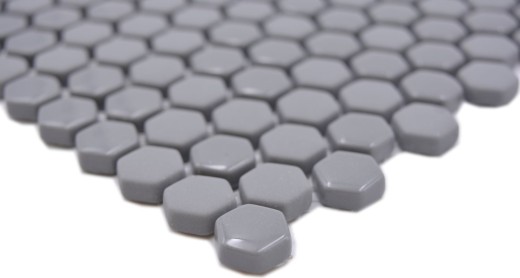 Glass mosaic hexagonal hexagon tiles gray glossy matt mosaic tile wall tile backsplash kitchen bathroom