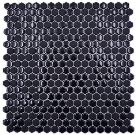 Glass mosaic hexagonal hexagon mosaic black glossy matt mosaic tile wall tile backsplash kitchen bathroom