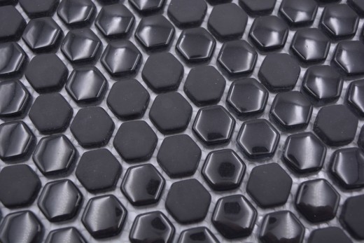 Glass mosaic hexagonal hexagon mosaic black glossy matt mosaic tile wall tile backsplash kitchen bathroom