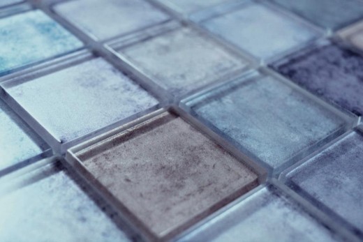 Glass mosaic mosaic tiles pastel blue violet cream iridescent wall tile backsplash kitchen bathroom