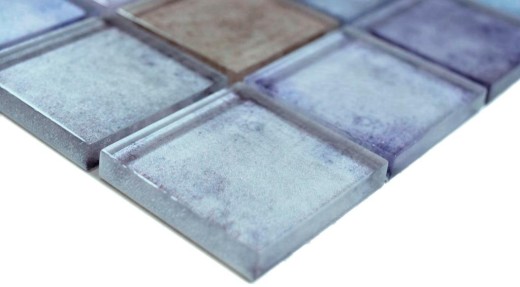 Glass mosaic mosaic tiles pastel blue violet cream iridescent wall tile backsplash kitchen bathroom