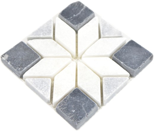 Mini natural stone inlay travertine decor marble white light gray anthracite floor sauna wall bathroom kitchen WC - MOSDEKO13