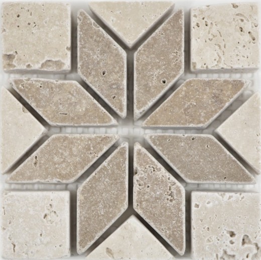 Mini natural stone inlay travertine decor beige ivory walnut brown wall kitchen bathroom toilet sauna floor - MOSDEKO25