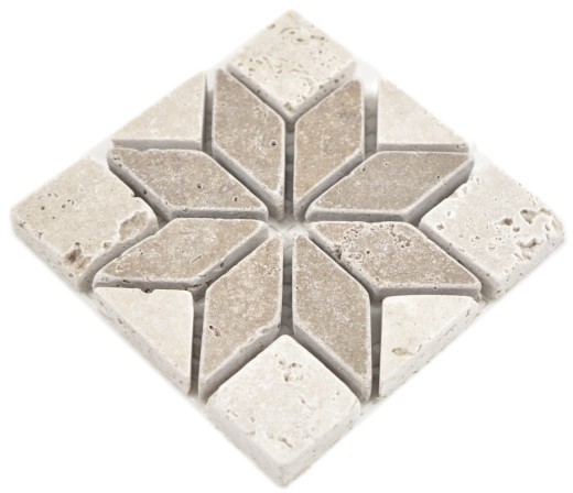 Mini natural stone inlay travertine decor beige ivory walnut brown wall kitchen bathroom toilet sauna floor - MOSDEKO25