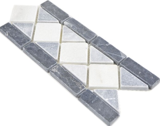 Natural stone border border gray white anthracite travertine border bathroom wall floor kitchen sauna living room - MOSBor-0226