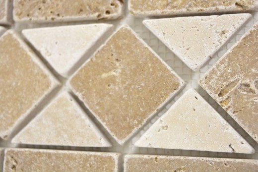 Travertine natural stone border beige cream chocolate brown walnut wall floor shower bathroom kitchen sauna - MOSBor-0246