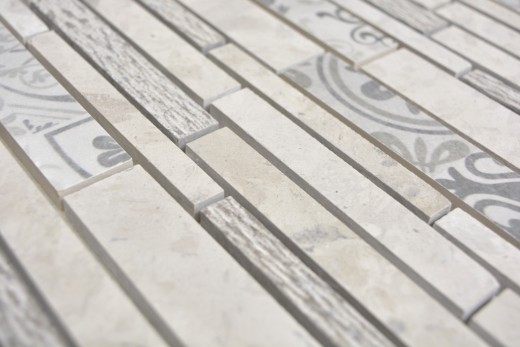 Marble mosaic tile ceramic mosaic gray cream wall tile backsplash - MOS180-C0727G