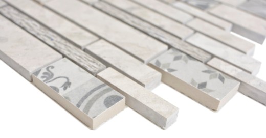 Marble mosaic tile ceramic mosaic gray cream wall tile backsplash - MOS180-C0727G