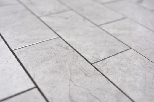 self-adhesive vinyl mosaic stone look gray Carrara look subway mosaic tile wall tile mirror kitchen bathroom MOS200-MLM