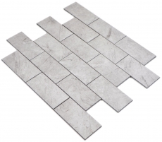 self-adhesive vinyl mosaic stone look gray Carrara look subway mosaic tile wall tile mirror kitchen bathroom MOS200-MLM
