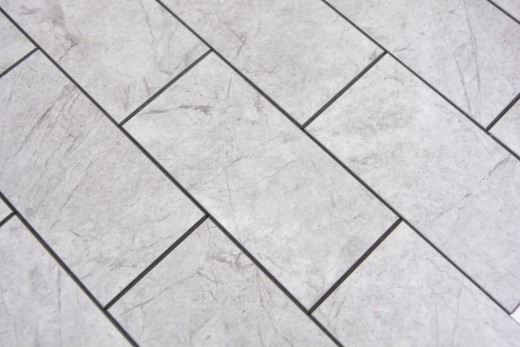 self-adhesive vinyl mosaic stone look gray Carrara look subway mosaic tile wall tile mirror kitchen bathroom MOS200-MLM