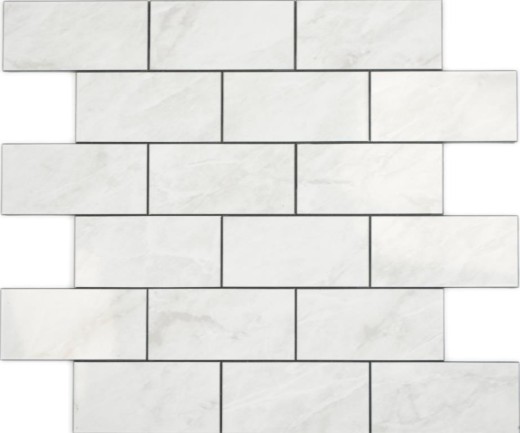 self-adhesive vinyl mosaic stone look white cream Carrara look subway mosaic tile wall tile backsplash kitchen bathroom MOS200-CLG
