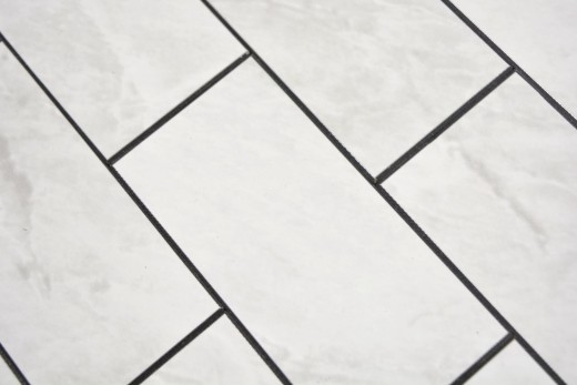 self-adhesive vinyl mosaic stone look white cream Carrara look subway mosaic tile wall tile backsplash kitchen bathroom MOS200-CLG