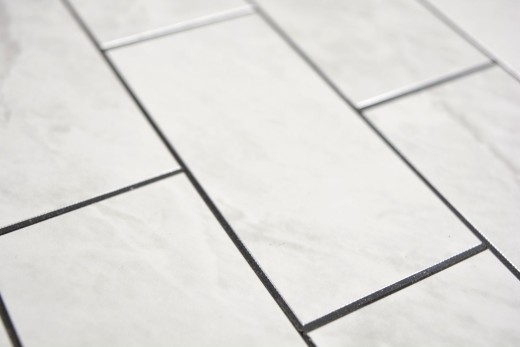 self-adhesive vinyl mosaic stone look white cream Carrara look subway mosaic tile wall tile backsplash kitchen bathroom MOS200-CLG
