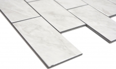 self-adhesive vinyl mosaic stone look white cream Carrara look subway mosaic tile wall tile backsplash kitchen bathroom MOS200-CLG