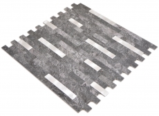 Composite vinyl stone look Black Quartz/Silver mosaic tile wall tile backsplash kitchen bathroom MOS200-22BS_f