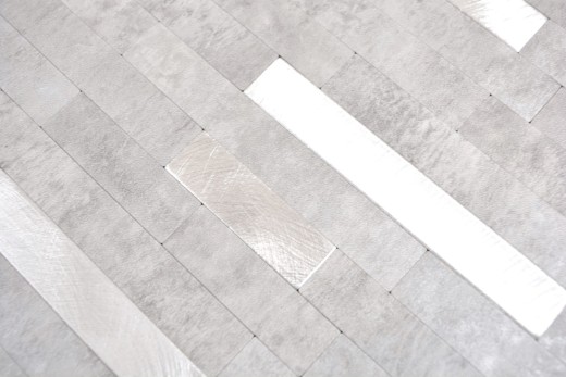 self-adhesive vinyl mosaic sticks stone look quartz cement gray silver tile backsplash kitchen wall MOS200-4GS