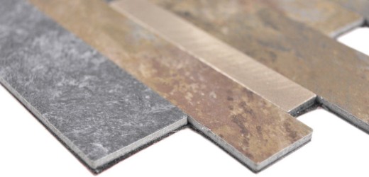 self-adhesive vinyl mosaic sticks stone look slate look gold rust tile backsplash kitchen wall MOS200-8MSG