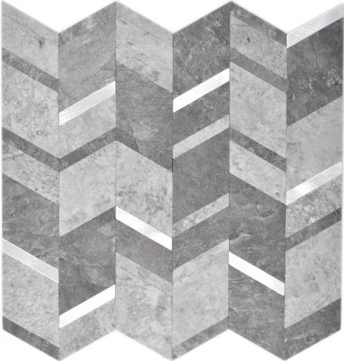 self-adhesive wall cladding tile backsplash vinyl stone look arrow look gray anthracite silver MOS200-4CDG