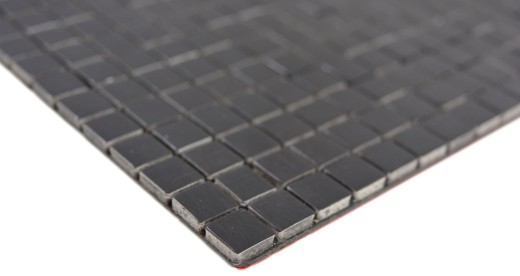 self-adhesive metal look aluminum black matt/glossy brushed tile backsplash kitchen wall MOS200-L1B