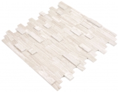 self-adhesive composite mosaic sticks natural stone Traverin beige tile backsplash kitchen wall optics MOS200-M02