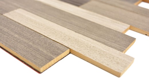 self-adhesive real wood panels composite gray beige HSC wooden wall tile backsplash kitchen splashback MOS170-PW3