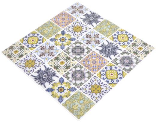 self-adhesive mosaic foil retro vintage look country style vinyl ornaments tile backsplash kitchen