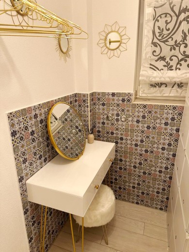 self-adhesive mosaic foil retro vintage look country style vinyl ornaments tile backsplash kitchen
