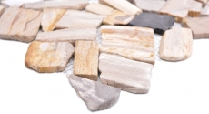 Mosaic quarry Fossil natural stone mosaic Polygonal mosaic mat Wood wood look shower tray kitchen wall tile backsplash - MOS44-Fossil