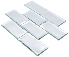 Glass mosaic mosaic tiles silver mirror mosaic tile mirror kitchen shower bathroom - MOS180-07