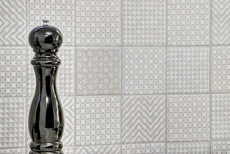 Hand pattern retro vintage mosaic tile ceramic white Geo White MOS22B-1401_m