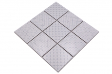 Hand pattern retro vintage mosaic tile ceramic white Geo White MOS22B-1401_m