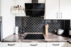 Hand sample Metro Subway mosaic tile ceramic tile backsplash kitchen black MOS26M-0303_m