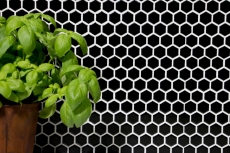 Hand pattern mosaic tile ceramic hexagon black glossy wall tile bathroom tile MOS11A-0302_m