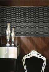 Hand-painted mosaic tile ceramic hexagon black matt shower splashback MOS11A-0311_m