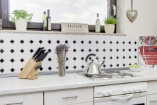 Hand sample mosaic tile ceramic octagonal white matt black glossy wall tile bathroom tile MOSOcta-190_m