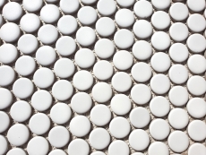 Hand pattern button mosaic LOOP round mosaic white glossy wall kitchen shower BATH MOS10-0102_m