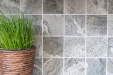 Hand pattern mosaic tile ceramic stone look structure gray tile backsplash kitchen MOS22-HWA9GY_m