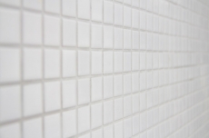Hand-painted mosaic tile ceramic WHITE GLOSSY wall tile backsplash kitchen shower MOS18-0102_m