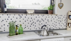 Hand pattern mosaic tile ceramic mosaic white black gray structure floor bathroom MOS18-0307_m