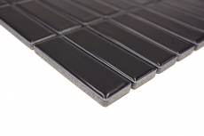 Hand-patterned mosaic tile ceramic rods black glossy shower splashback MOS24-0302_m
