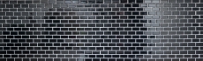 Hand-patterned mosaic tile ceramic brick black glossy kitchen splashback MOS24-4BG_m