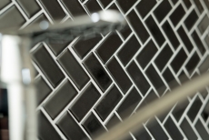Hand pattern mosaic tile ceramic herringbone black glossy mosaic tile floor tile MOS24-CHB6BG_m