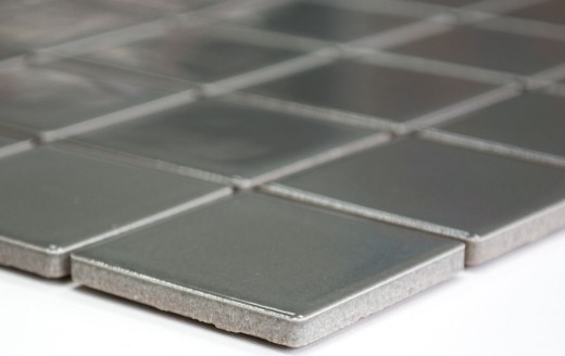 Hand-painted mosaic tile ceramic metal gray glossy tile backsplash kitchen wall MOS16B-0204_m