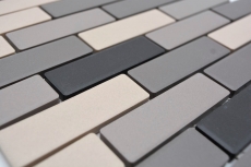 Hand pattern mosaic tile ceramic light beige gray brick unglazed shower tray floor tile MOS26-0206-R10_m