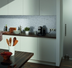 Hand sample mosaic tile aluminum silver Brick aluminum alu tile mirror kitchen MOS48-0204_m
