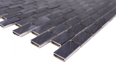 Hand pattern mosaic tile aluminum brick aluminum black tile backsplash kitchen MOS48-0304_m