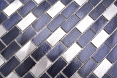Hand sample mosaic tile aluminum brick aluminum alu black tile backsplash kitchen MOS48-0208_m