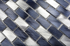 Hand sample mosaic tile aluminum brick aluminum alu black tile backsplash kitchen MOS48-0208_m